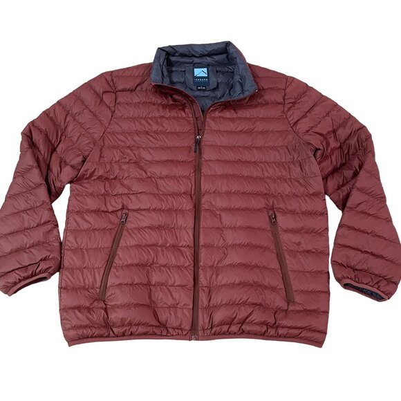 Iceburg Outerwear Men's Down Puffer Jacket XL Rust Red Insulated Nylon Shell - Picture 1 of 6